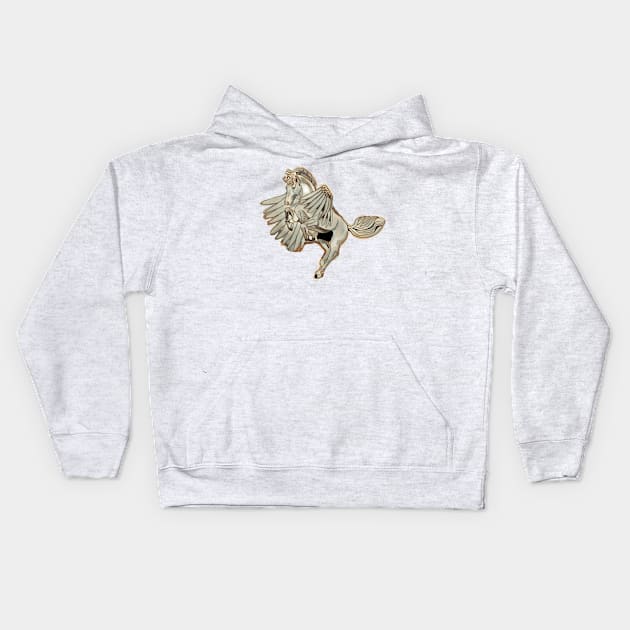 Flying Pegasus Horse Kids Hoodie by Lisa Gerfin